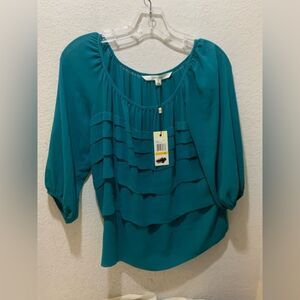 Studio M Womens Green Blouse Top Shirt New size Small